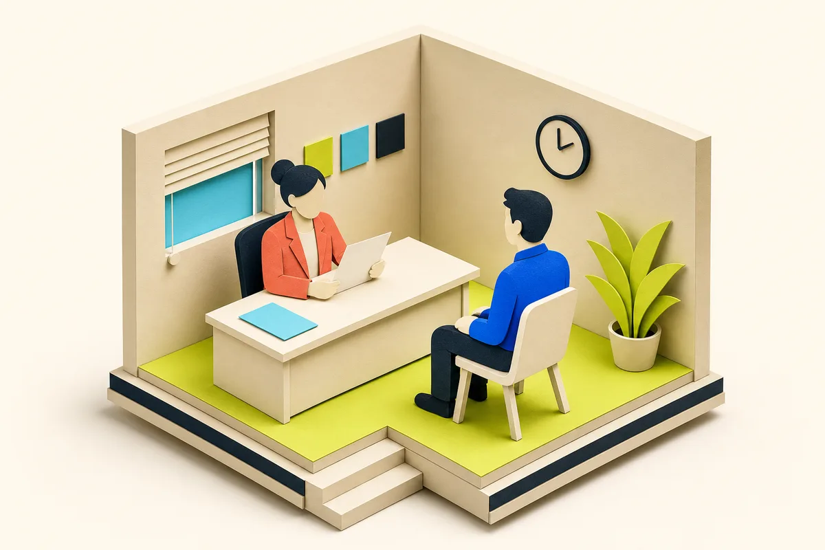 The job interview English speaking scene