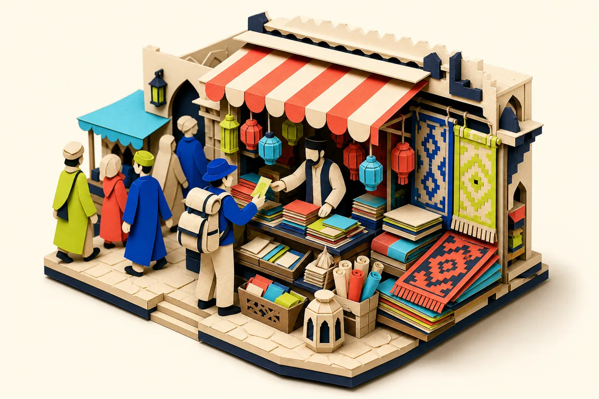 Haggle at the market English speaking scene